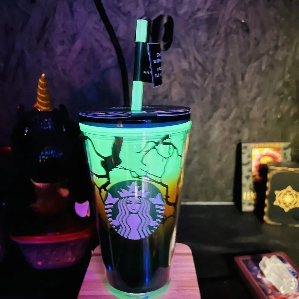 New Starbucks 2022 Fall Halloween Raven’s Perch Glow In The Dark 16oz Tumbler